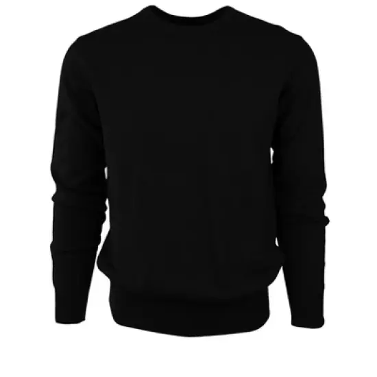 Solid Crew Neck Cotton Sweater for Men from Size S to 4XL image {1}