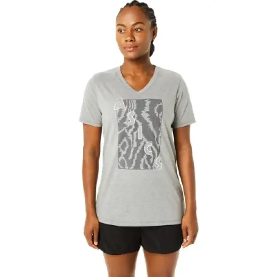 ASICS Women's SHORT SLEEVE ASICS PRINT V-NECK Running Apparel 2032C572 image {6}