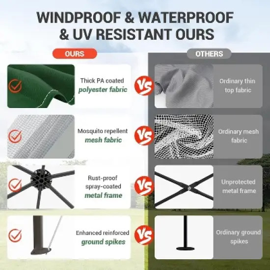 13x13 Pop-Up Gazebo, Hexagon Canopy Tent with Mosquito Net, 6-Sided Canopy Outdoor Gazebo for Backyard & Patio Furniture, Large Shade Tent image {4}