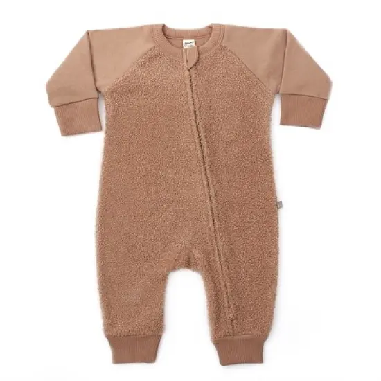 goumikids faux shearling organic cotton bunting one-piece image {8}