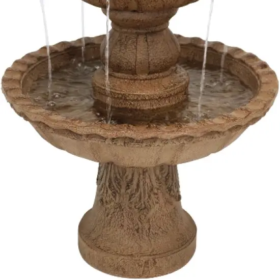 Sunnydaze 52"H Electric Fiberglass and Resin 4-Tier Pineapple Top Outdoor Water Fountain image {4}
