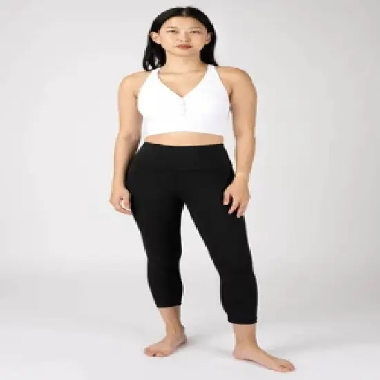 Yogalicious Sorority Girl Seamless Ribbed Button Henley Cropped Tank Top image {10}