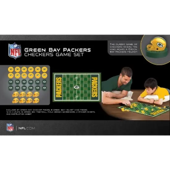 MasterPieces Officially licensed NFL Green Bay Packers Checkers Board Game for Families and Kids ages 6 and Up image {3}