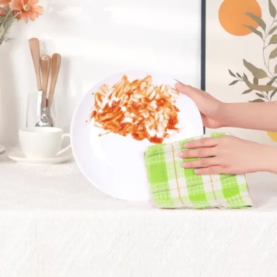 Unique Bargains Reusable Absorbent Cotton Clean Cloths 14" x 16" image {2}