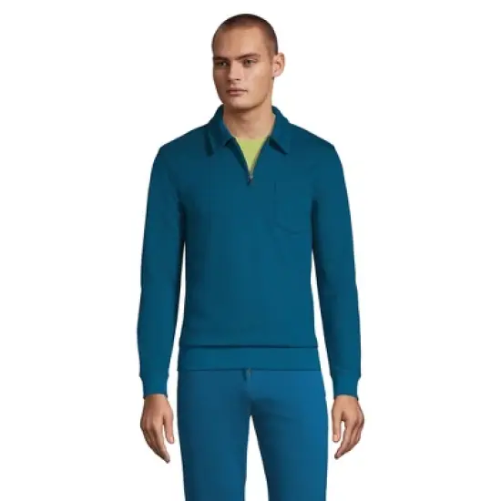 Lands' End Men's Serious Sweats Quarter Zip Polo image {4}