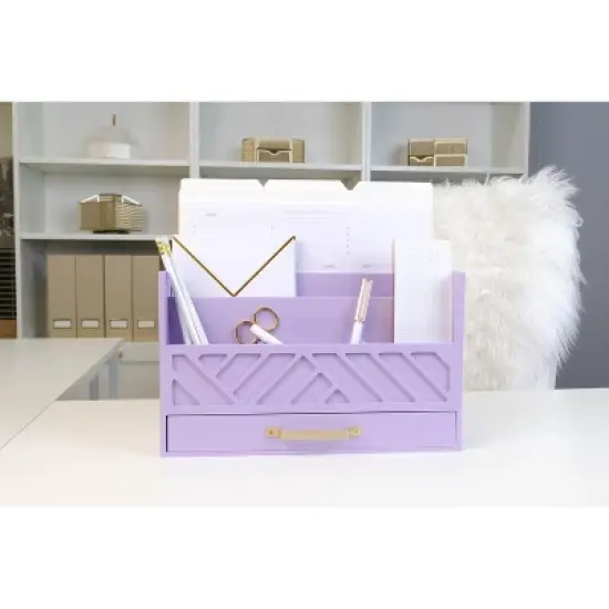 Blu Monaco Wooden Mail Organizer for Countertop or Desk - Kitchen Mail Sorter With Drawer image {13}