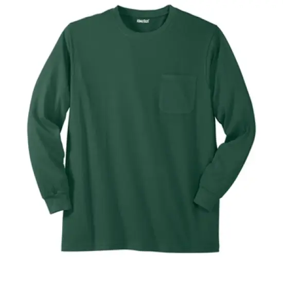KingSize Men's Big & Tall Shrink-Less&trade; Lightweight Long-Sleeve Crewneck Pocket T-Shirt image {12}
