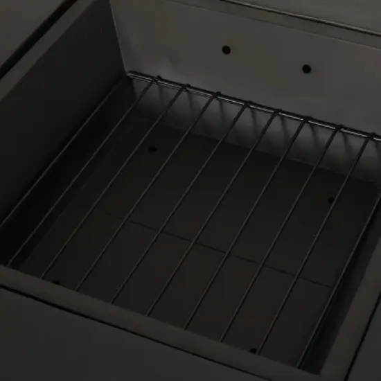 GDFStudio Aruda Outdoor Lightweight Concrete Square Wood Burning Fire Pit, Dark Gray image {6}