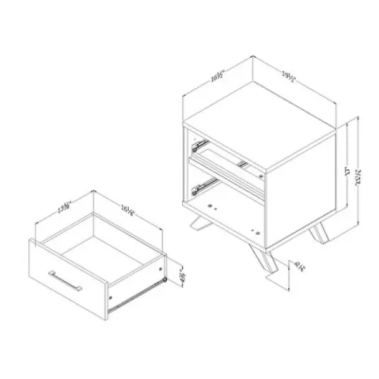 Flam 2 Drawer Nightstand Natural Walnut/Matte Black - South Shore image {7}