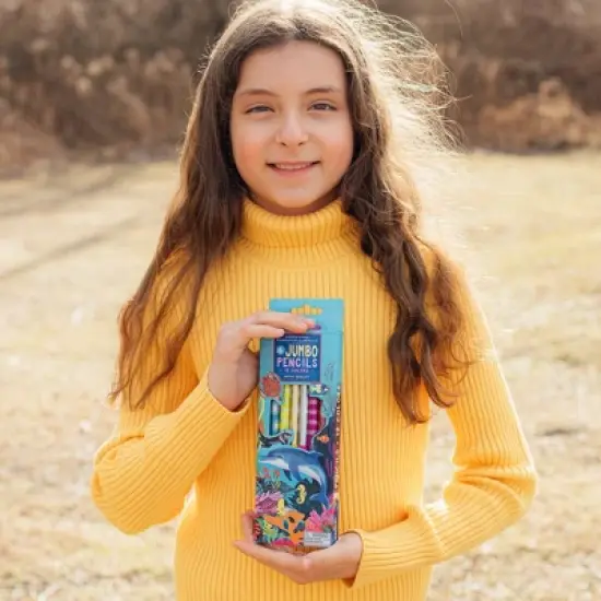 eeBoo: Double-Sided Jumbo Colored Pencils, Sea Life, 6pc Set, Kids Art Supplies image {3}