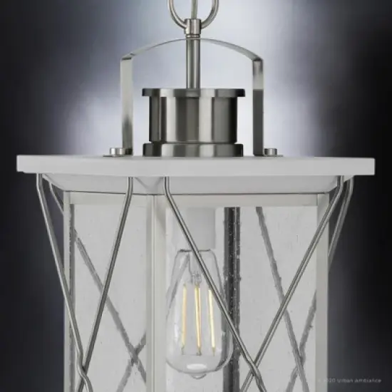 Urban Ambiance Luxury Colonial Outdoor Pendant Light,  21"H x 9"W,  Stainless Steel Finish, UHP1221 image {4}