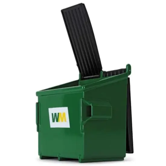 Refuse Trash Bin "Waste Management" Green and Black 1/34 Diecast Model by First Gear image {1}