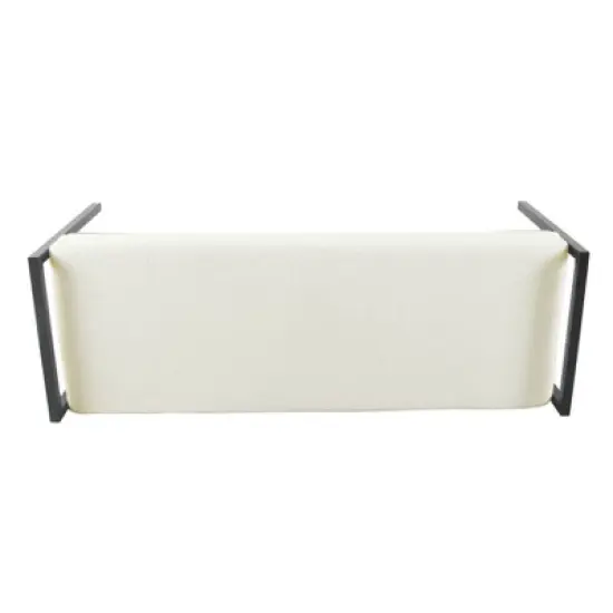 Modern Metal Sherpa Bench Cream - HomePop image {3}