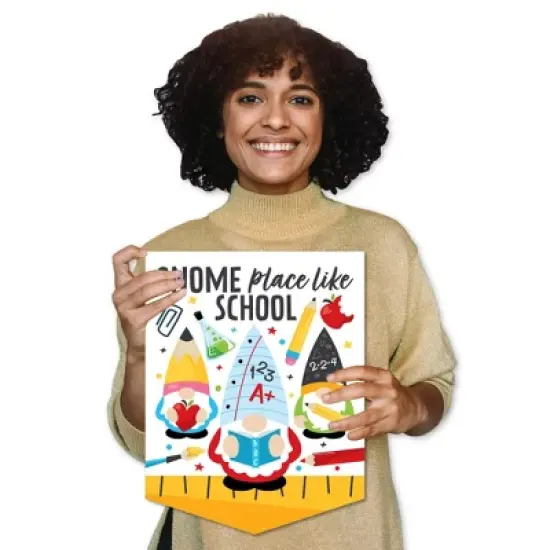 Big Dot of Happiness School Gnomes - Outdoor Home Decorations - Double-Sided Teacher and Classroom Garden Flag - 12 x 15.25 inches image {7}