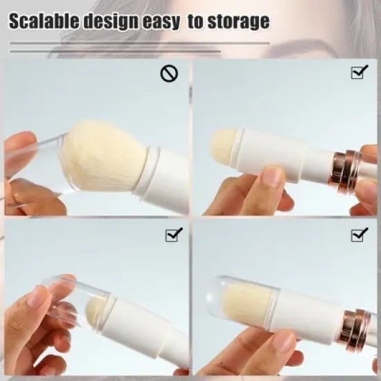 Unique Bargains Makeup Brush Set Travel Blending Foundation Contour Concealer Blusher Brush 4 Pcs image {4}