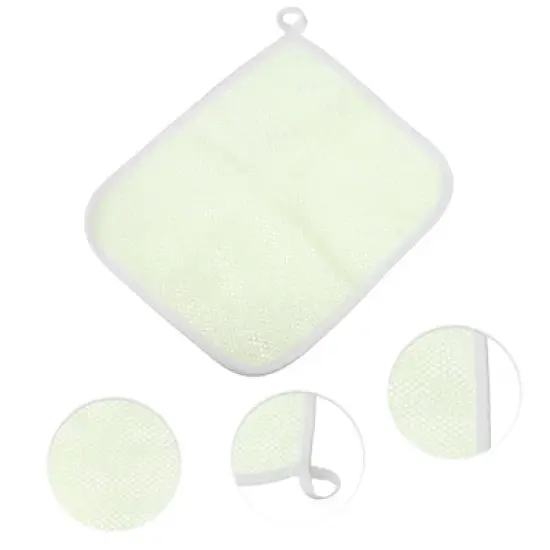 Unique Bargains Double Side Elasticity Body Scrub Towel Beige 1 Pc image {2}