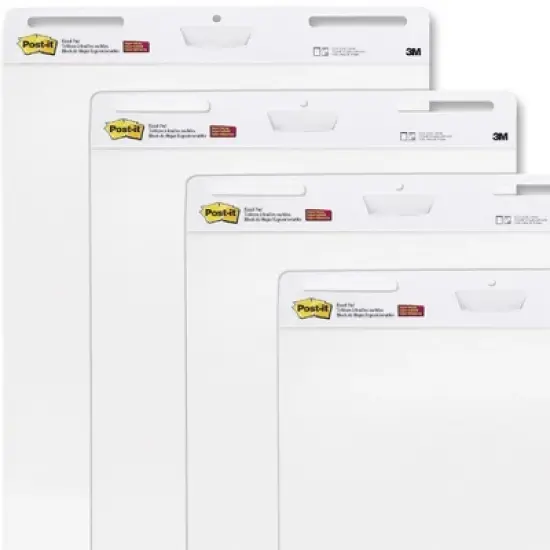 Post-It Self-Stick Easel Pad, 25 x 30 Inches, Unruled, White, 30 Sheets, Pack of 4 image {1}