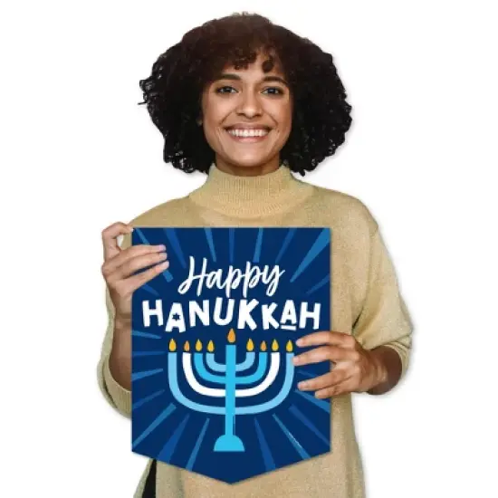 Big Dot of Happiness Hanukkah Menorah - Outdoor Home Decorations - Double-Sided Chanukah Holiday Party Garden Flag - 12 x 15.25 inches image {7}