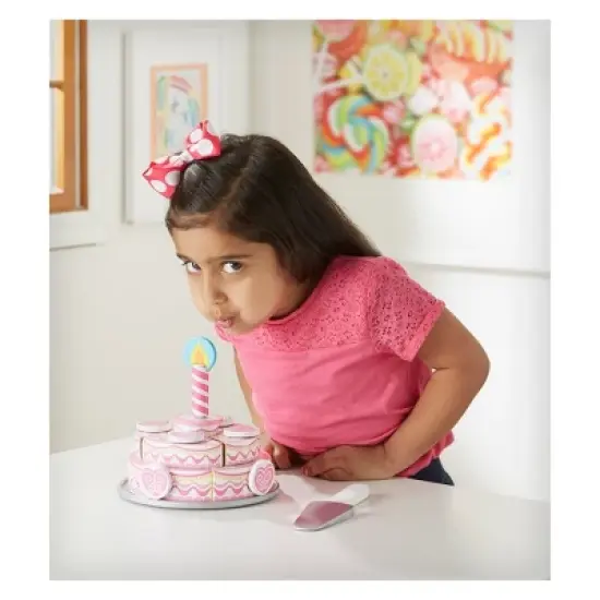 Melissa & Doug Triple-Layer Party Cake Wooden Play Food Set image {3}