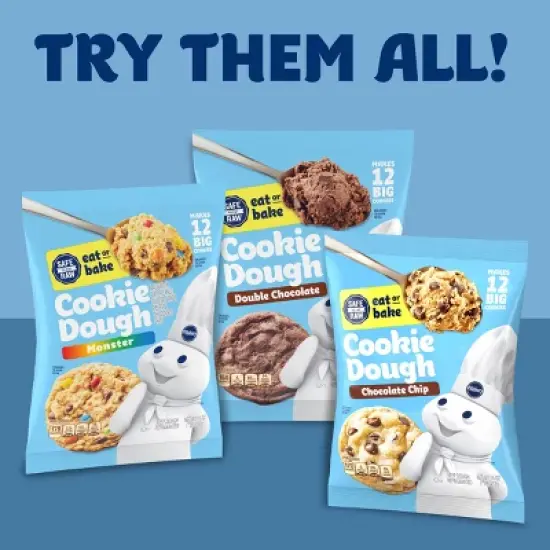 Pillsbury Ready to Bake Double Chocolate Chip Cookies - 16oz/12ct image {7}