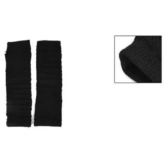 Unique Bargains Women's Long Elastic Fabric Fingerless Arm Warmers Gloves Pair image {3}