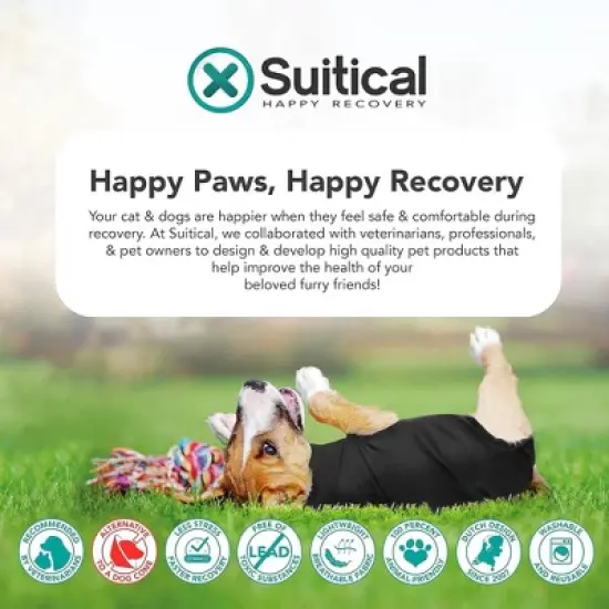 Suitical Recovery Suit for Dogs with Click Up System - Black image {8}