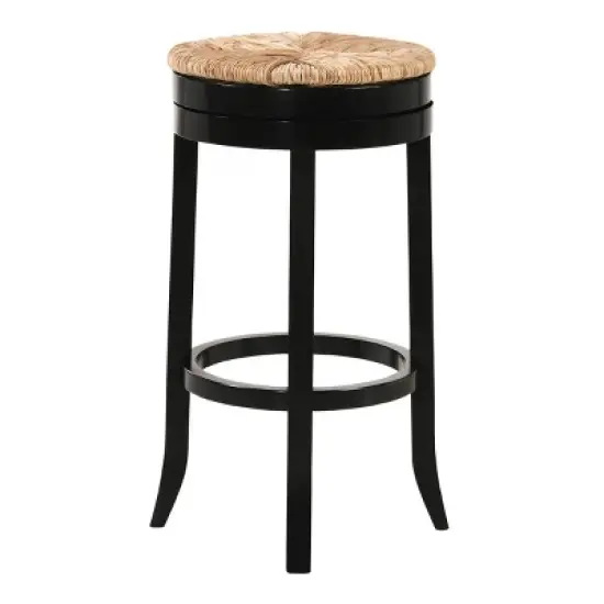 30" Leif Swivel Rush Seat Barstool Antique - Carolina Chair & Table image {1}