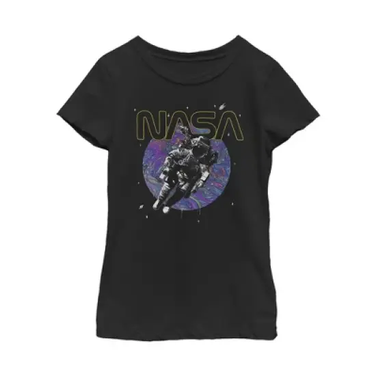 Girl's NASA Astronaut Space Swirl T-Shirt image {2}