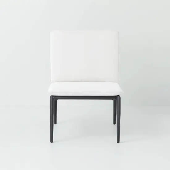 2pk Cushioned Metal Outdoor Club Chair Set - Cream/Black - Hearth & Hand&trade; with Magnolia image {2}