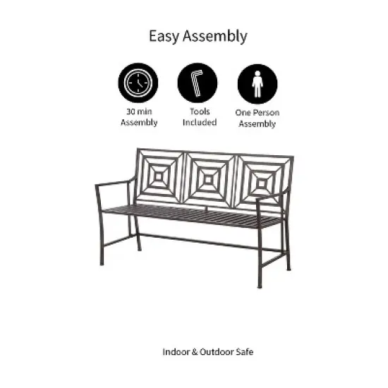 Evergreen Bronze Square Back Garden Bench image {4}