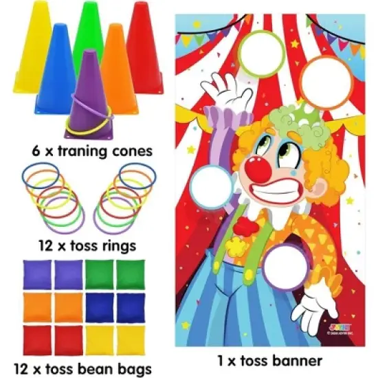 Joyfy 31 Pcs Carnival Game Set - Including Ring Toss Games, Bean Bags, and Cones for Kids Indoor Outdoor Play, Family Activities and Holiday Party image {2}