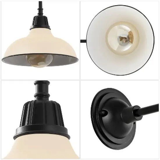 JONATHAN Y Aurora Farmhouse Industrial Indoor/Outdoor Iron LED Gooseneck Arm Outdoor Sconce image {5}