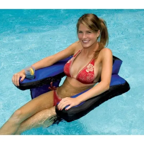 Swimline 90465 Inflatable Nylon Fabric Covered Swimming Pool U-Seat Chair Float image {2}