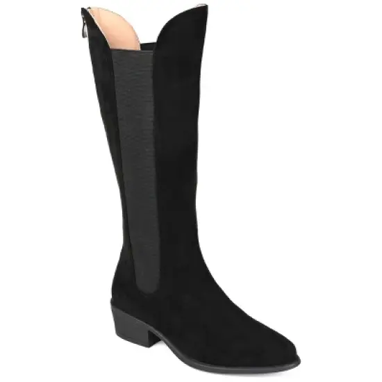 Journee Collection Womens Celesst Tru Comfort Foam Extra Wide Calf Stacked Heel Knee High Boots image {9}