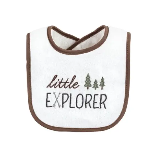 Hudson Baby Infant Boy Cotton Terry Drooler Bibs with Fiber Filling, Boy Moose Bear, One Size image {10}