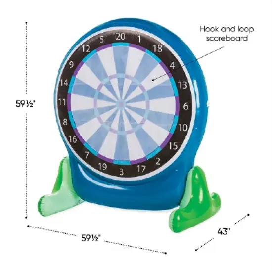 HearthSong Giant 58-Inch Inflatable 2-in-1 Darts and Soccer Game with Double-Sided Board image {2}