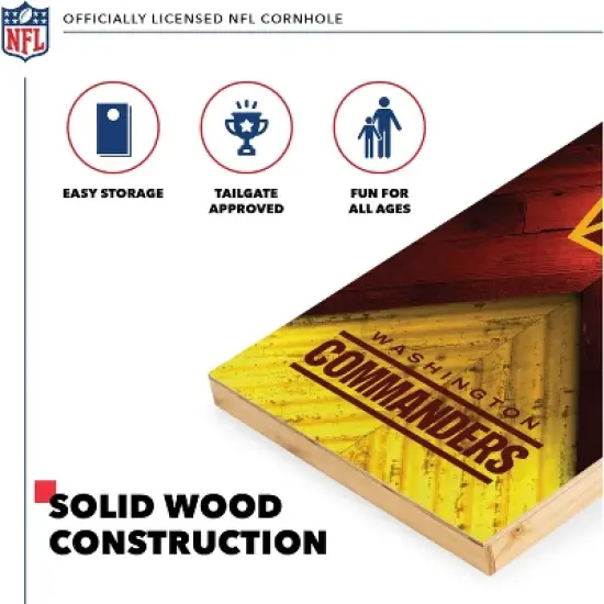 NFL Washington Commanders 2'x4' Wood Cornhole Set image {2}