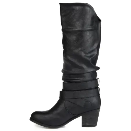 Journee Collection Womens Late Stacked Heel Mid Calf Boots image {1}