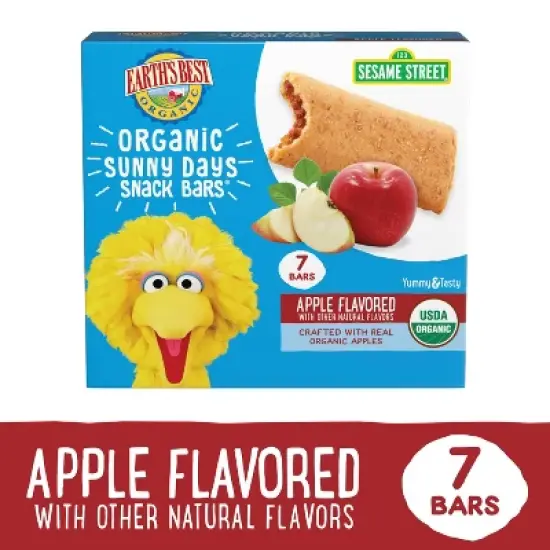 Earth's Best Organic Apple Toddler Snack Bars Sesame Street Sunny Days - 7ct image {8}