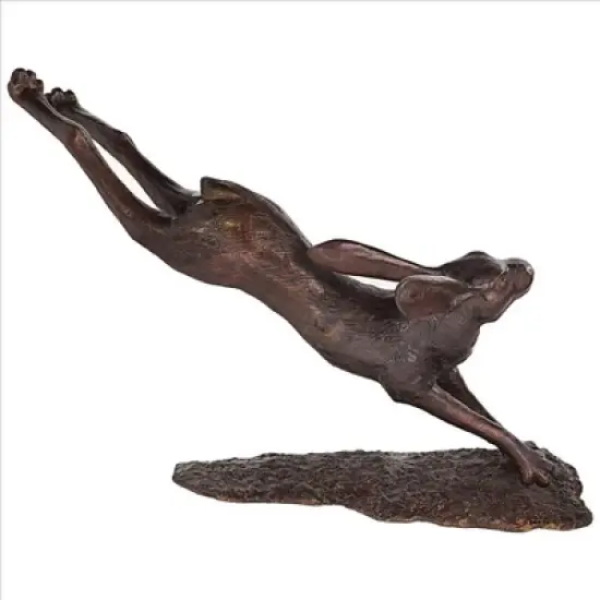 Design Toscano Leaping Hare, Jumping Rabbit Cast Bronze Garden Statue image {2}