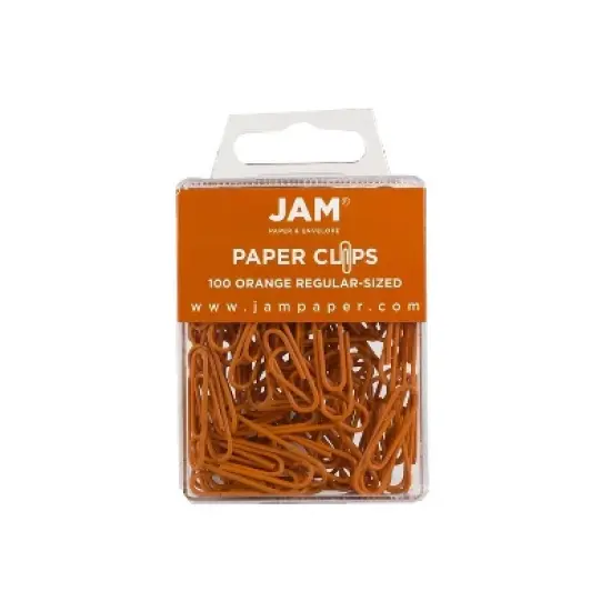 JAM Paper Office Desk Supplies Bundle Orange Small Paper Clips & Small Binder Clips 1 Pack of Each image {1}