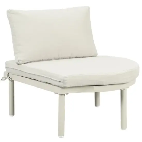 FIONECA 8-Piece Half Moon Outdoor Sectional Sofa Set with 2 Coffee Tables, Beige PE Wicker Patio Furniture with Cushions & 6 Pillows image {11}