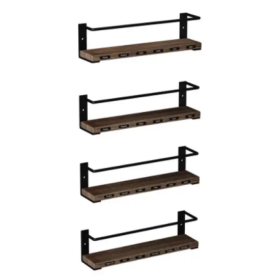 4-Pack Spice Rack Organizer Wall Mount with 415 Labels (no jars included) image {3}