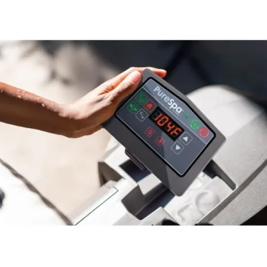 Intex Greywood Deluxe 4 Person Outdoor Portable Inflatable Hot Tub Spa with Multi-Color LED Light, Foam Headrests, and 140 Soothing Bubble Jets, Gray image {2}