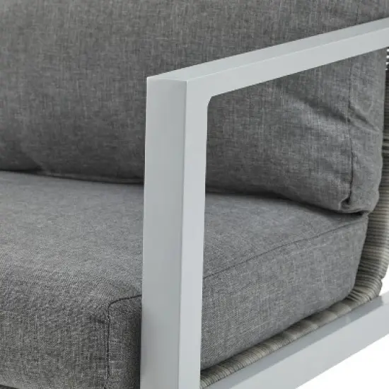 Christopher Knight Home Riley Outdoor Rope and Aluminum Upholstered Club Chair image {7}