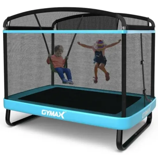 Costway 6FT Kids Recreational Trampoline W/Swing Safety Enclosure Indoor/Outdoor image {10}