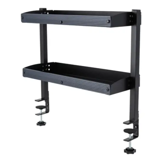 YIYIBYUS Clamp-on Desk Shelf, 2-Tier Shelving with Adjustable Storage Tray image {7}