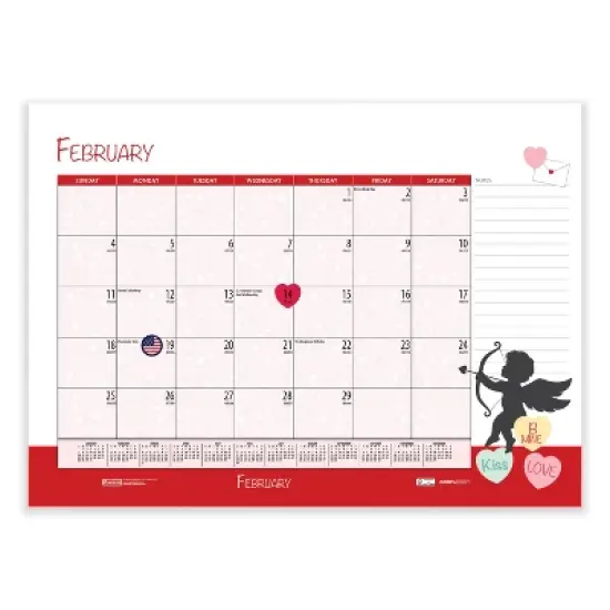 Recycled Desk Pad Calendar, Illustrated Seasons Artwork, 22 x 17, Black Binding/Corners,12-Month (Jan to Dec): 2026 image {4}