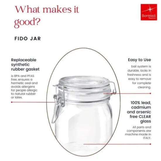 Bormioli Rocco Fido 33.75oz Glass Canning Jar image {5}