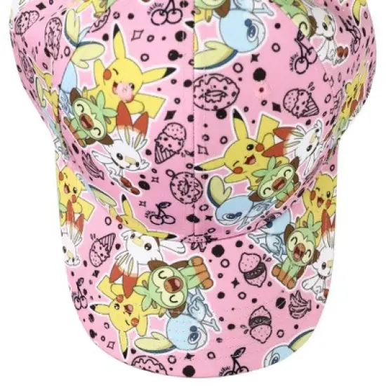 Pokemon Anime Characters All Over Print Pink Snapback image {4}